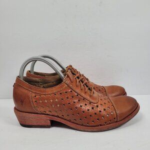 Frye Women's Brown Leather Oxford Lace-Up Shoes US Size 6